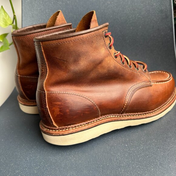 Red Wing Heritage 6" Classic Moc Toe Copper Rough & Tough Leather 1907 Men's 12D - Picture 4 of 12